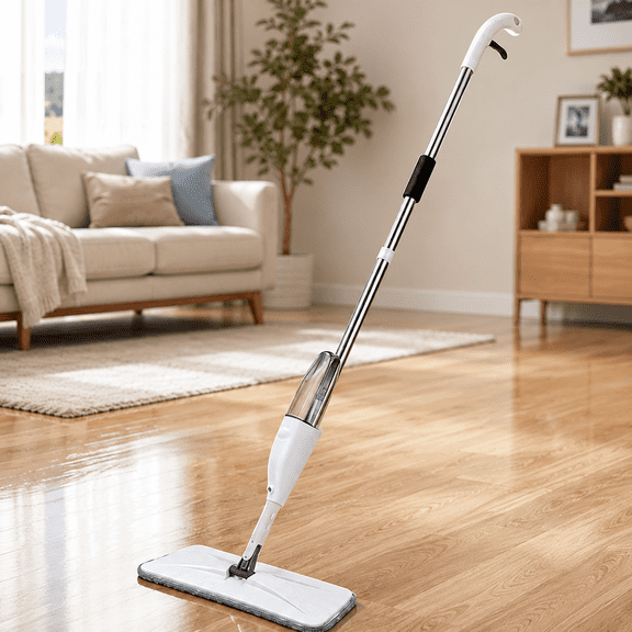 ROSVOVO Spray Mop with 360 Swivel Head and Built-in Water Tank, Lightweight Floor Wet Mop for Hardwood Floors Tiles Laminate Marble