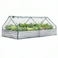 thumbnail image 1 of ROSVOVO Walk-In Greenhouse with Double Zipper Doors - UV Protected & Waterproof Plant Shelter for Vegetables, Flowers & Herbs, 8×4×1FT, 1 of 8
