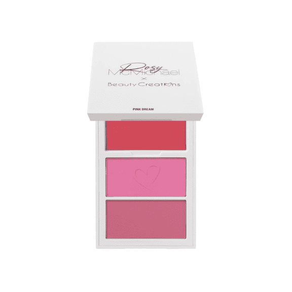 Beauty Creations - Rosy McMichael Vol. 2 Blush Palette, Pink Dream, 1 Cream and 2 Powder Blushes, Buildable Pigment, 3 Shades