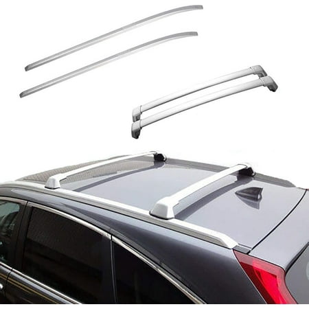 ROSY PIXEL 4Pcs Roof Rack Set for Honda CR-V CRV 2012-2016 Silver (Crossbars + Side Rails)
