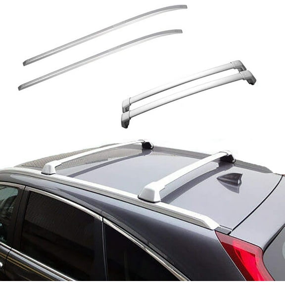 ROSY PIXEL 4Pcs Roof Rack Set for Honda CR-V CRV 2012-2016 Silver (Crossbars + Side Rails)