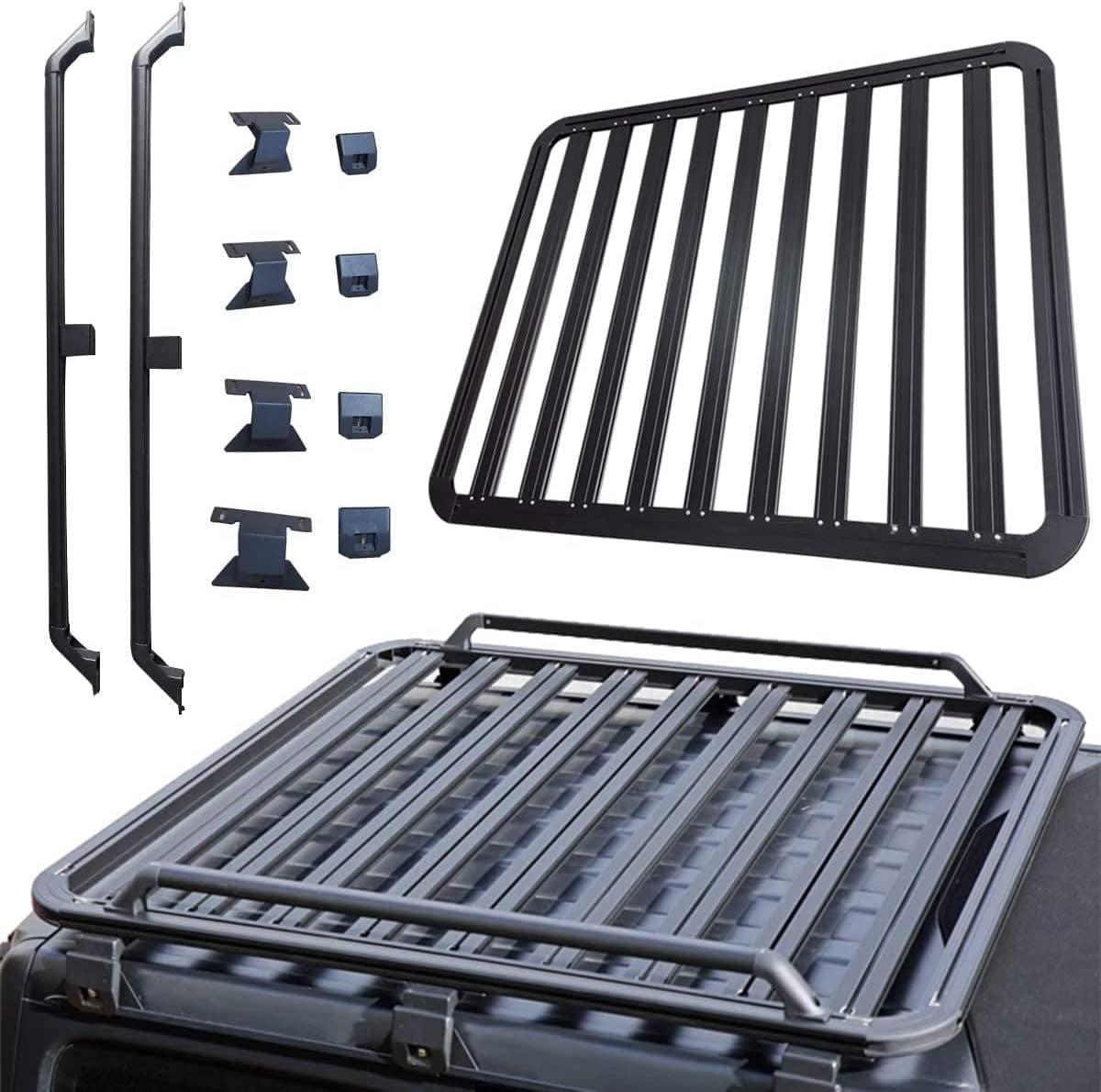ROSY PIXEL Rooftop Cargo Basket for Jeep Wrangler JL 2018-2023 Cargo ...