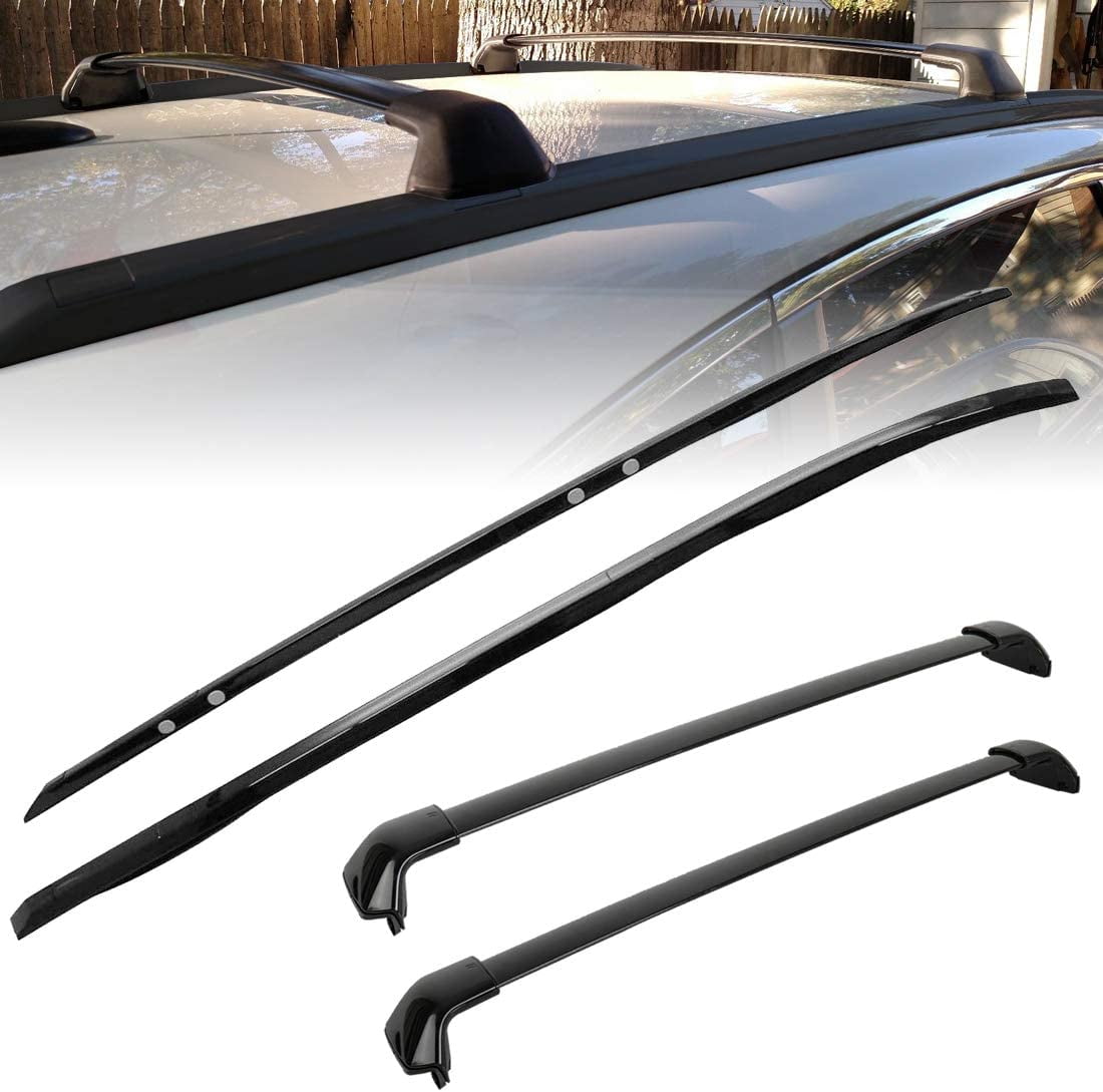 ROSY PIXEL Roof Rack Set for Honda CRV CR-V 2012-2016 CrossBars+Side Rails Luggage Carrie Aluminum (Black)