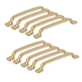 ROSYNEY 10 Pack Cabinet Handles, Painted Gold Cabinet Pulls, 5"(128mm) Hole Center Kitchen Cabinet Hardware Gold Drawer Pulls