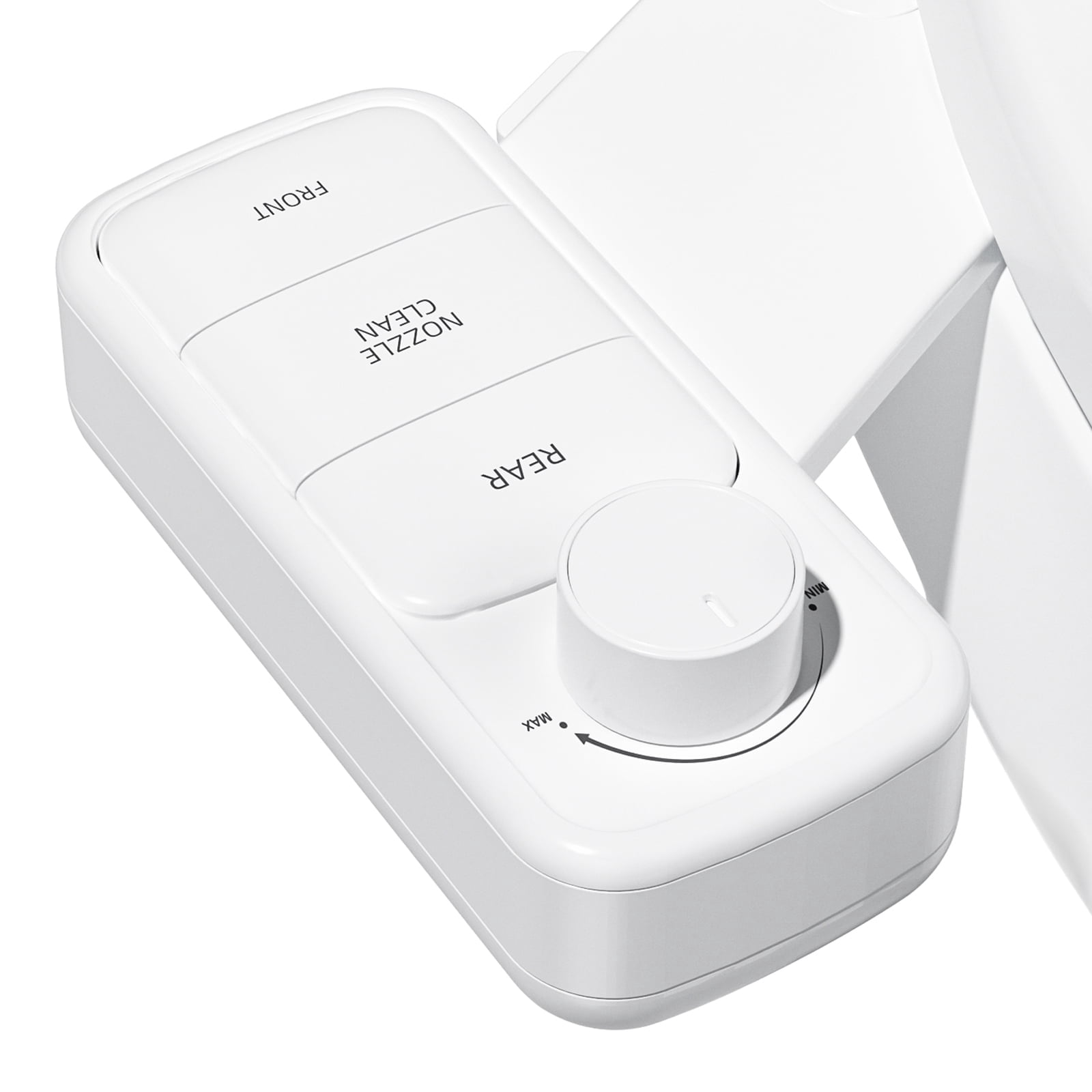 ROSYNEY Adjustable Water Pressure Bidet Attachment, Non-Electric Dual Nozzles(Front & Rear Wash), White