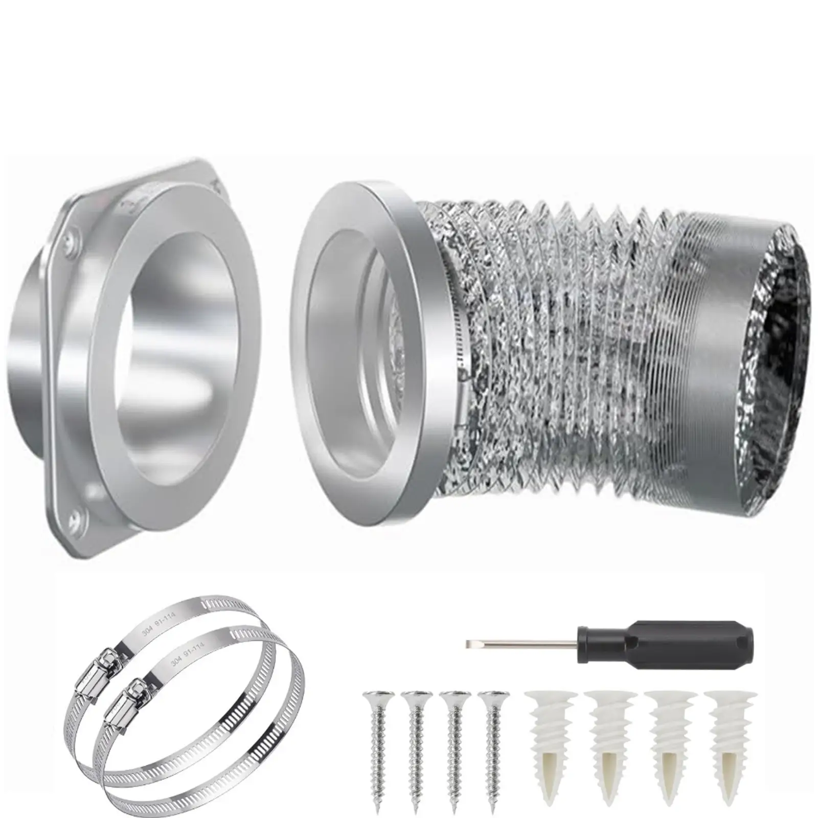 ROSYNEY Magnetic Dryer Vent Coupling Kit DV-90 — Airtight 4" x 3.3