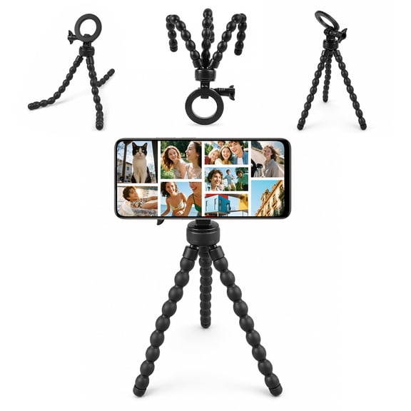 ROSYNEY Magnetic Phone Tripod, 4700GS Strong Magnet Flexible Mini Tripod, Small Cell Phone Tripod Stand for Desk & Travel