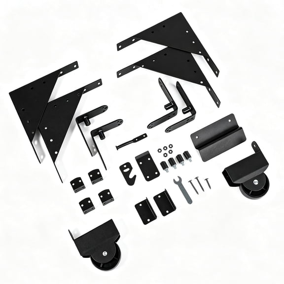 ROSYNEY Sliding Gate Hardware Kit, Heavy-Duty Fence Gate Kit for 1"-2" Wood Gates, Anti-Sag Brackets, Smooth Rolling, Outdoor Patio Deck Yard, Sliding Barn Door Hardware Kit