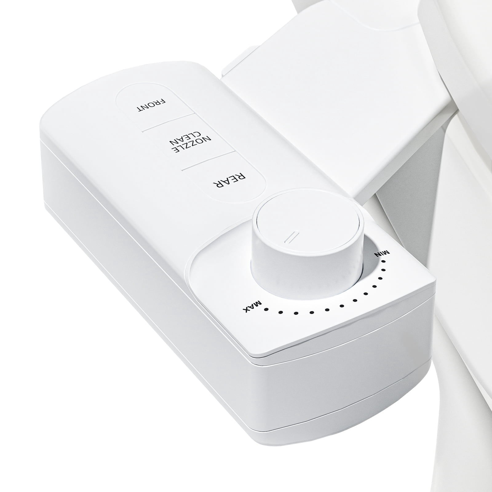 ROSYNEY Ultra-Slim Bidet Attachment, Non-Electric Adjustable Water Pressure, Self-Cleaning Dual Nozzle(Front & Rear Wash) Bidet, White