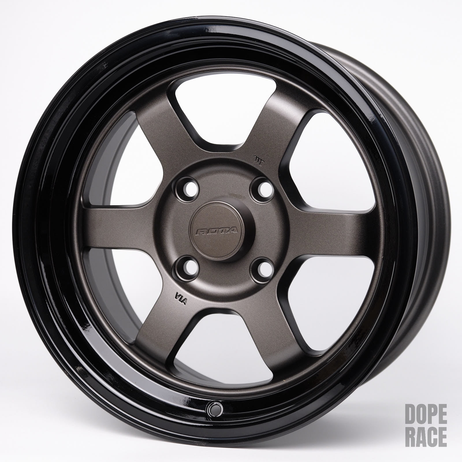 ROTA GRID CLASSIC (15X8 ET0 4X114.3 73 Hub) FLAT GUNMETALLIC BLACK LIP ...