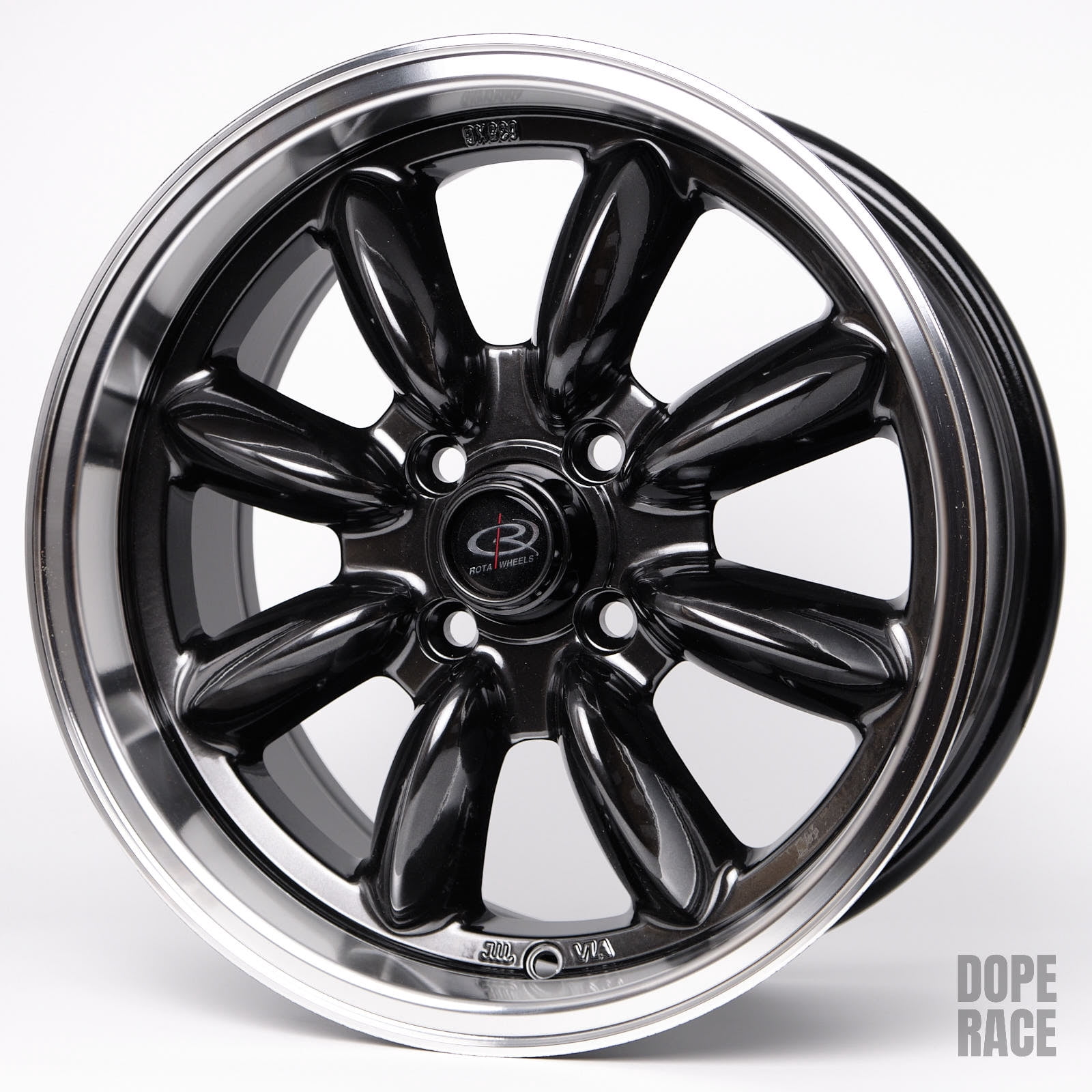 ROTA RB (15X8 ET4 4X114.3 73 Hub) ROYAL HYPER BLACK Wheel Rim - Walmart.com