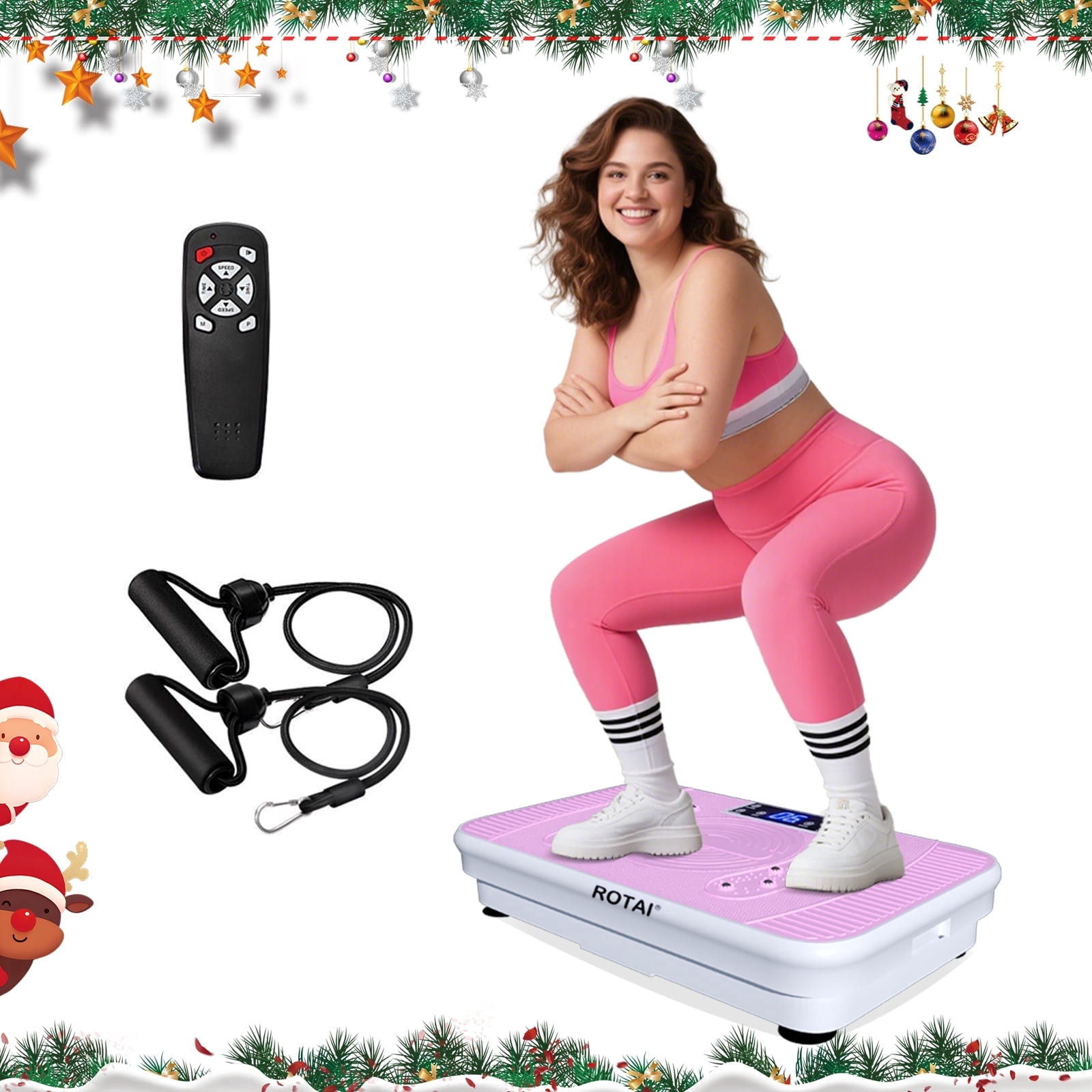 BEF Vibrating Plate Exercise Machine with LED Display, 199 Adjustable  Speeds Power, 300 lbs 150 Watts, Shake Board Sport Gym for Women and Men,  Pink