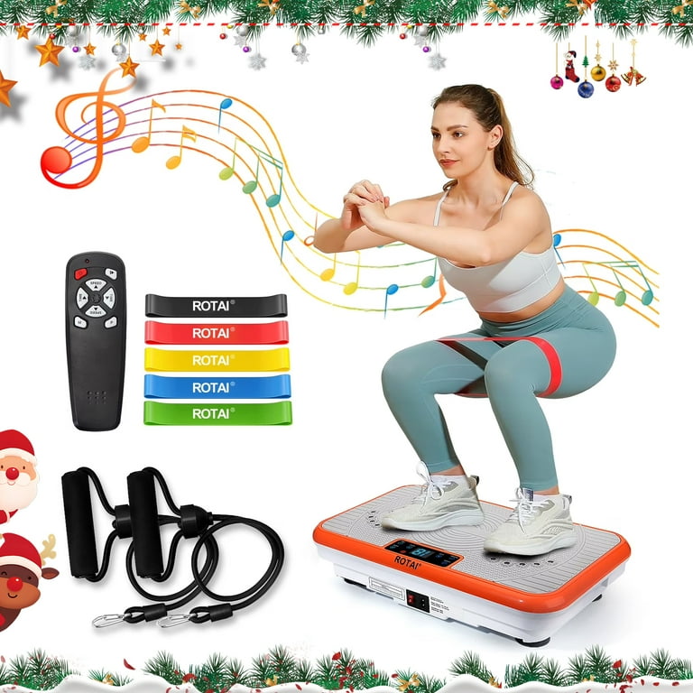 BEF Vibrating Plate Exercise Machine，Bluetooth Remote and LED Display, 300  lbs, 150 Watts Shake Board for Women and Men, Entertainment Activities,  Orange