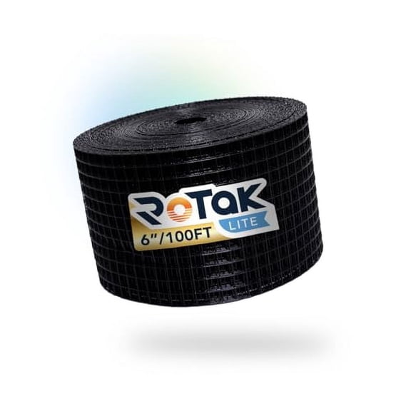 ROTAK Critter Guard LITE - 6in x 100ft Solar Panel Bird Prevention Roll Kit Without Fastener Clips - Galvanized Black PVC Coated  inch Wire Roll Mesh (6" x 100')