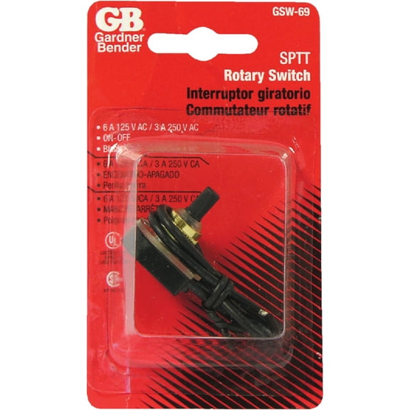 ROTARY SWITCH SPST BLK Pkg of 5