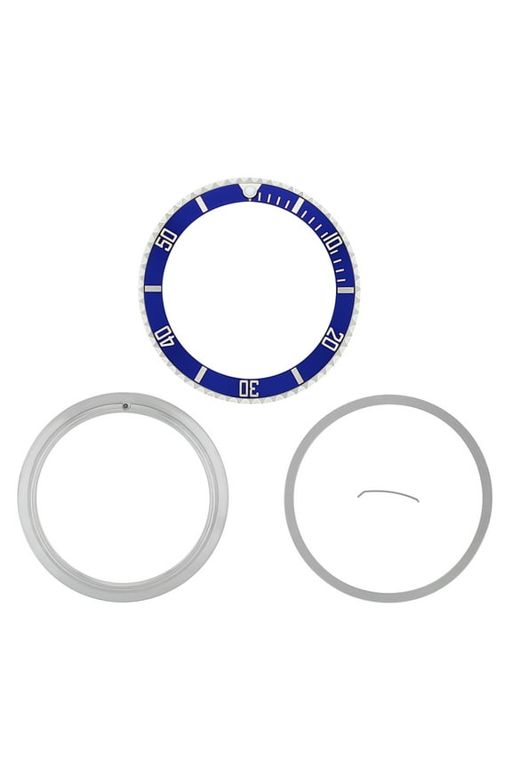 ROTATING BEZEL RING INSERT, RETAINING RING FOR ROLEX SUBMARINER 16800 16808 BLUE
