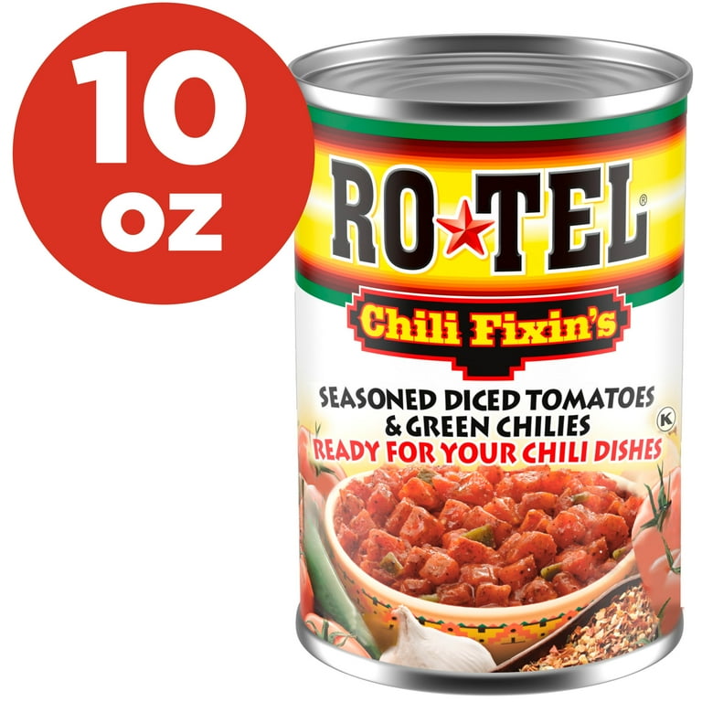 ROTEL Chili Fixin's Seasoned Diced Tomatoes & Green Chilies, 10 oz