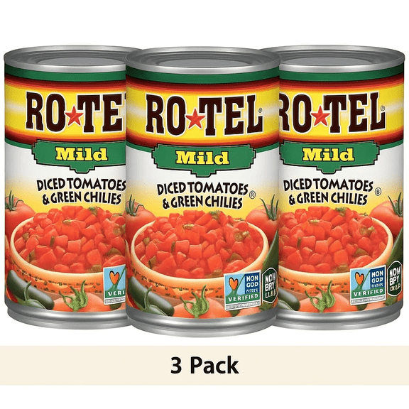 ROTEL Mild Diced Tomatoes and Green Chilies, 10 oz (3-Pack Combo) Classic Flavor with Less Heat
