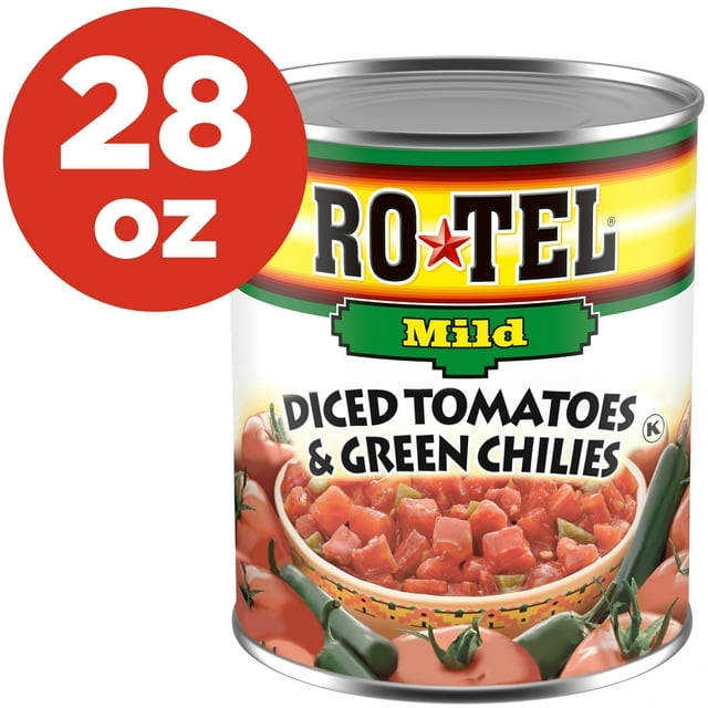 ROTEL Mild Diced Tomatoes and Green Chilies, 28 oz (Pack of 3)