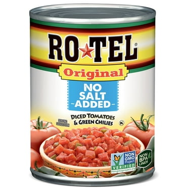 ROTEL Original No Salt Added Diced Tomatoes and Green Chilies, 10 oz