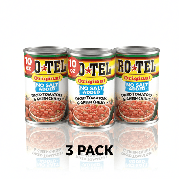 ROTEL Original No Salt Added Diced Tomatoes and Green Chilies, 10 oz