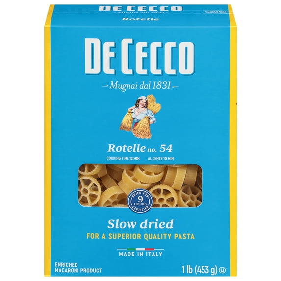 De Cecco Rotelle No. 54 Pasta, 16 oz (12 Pack) - Contains Wheat, May Contain Soy, Non-GMO