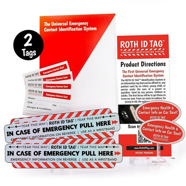 ROTH ID TAG Emergency Contact Identification System for Car Seats