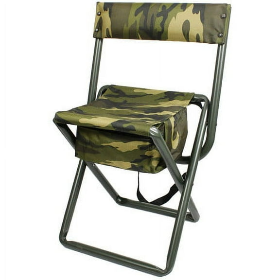 ROTHCo Deluxe Folding Stool With Pouch Color: Woodland Camo