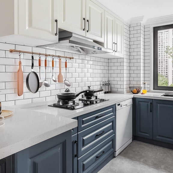 ROTHLEY 39.4 Inch Stainless Steel Wall Mounted Hanging Pot and Pan Rack with Adjustable S Hooks, Antique Copper