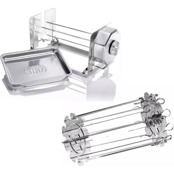 ROTO-Q 360 Cordless Rotisserie Kit w/Skewer Set for Grills, Ovens, Smokers - Stainless Steel - Non-Electric Spit Roaster - Gas/Charcoal BBQ - Kamado Joe Green Egg Kettle - Indoor/Outdoor