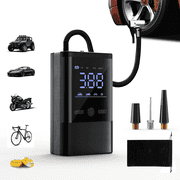 Tire Inflator Portable Air Compressor:Askmuse Wireless Portable Air Pump for Car, Motorcycle, Bicycle, Ball, Swim Ring, Rubber Boat,150PSI One Click Smart Tire Pump with LED Light,Tire Pressure Gauge