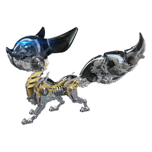 ROUASD Colorful 3D Metal Puzzles for Adults Fox with Light, DIY 3D Mechanical Fox Metal Model Kits to Build for Adults with Tool, Desktop Model Kits Building Toys for Adults/Teens (D)