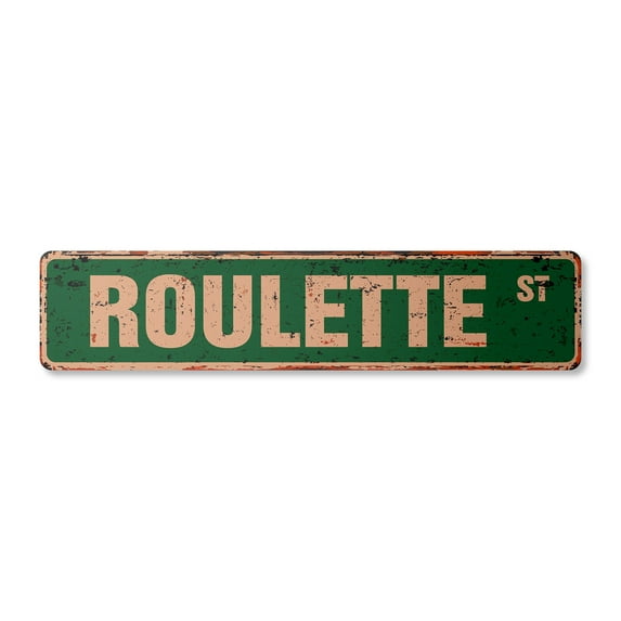 ROULETTE Vintage Plastic Street Sign gambling casino vegas game wheel | Indoor/Outdoor |  30" Wide