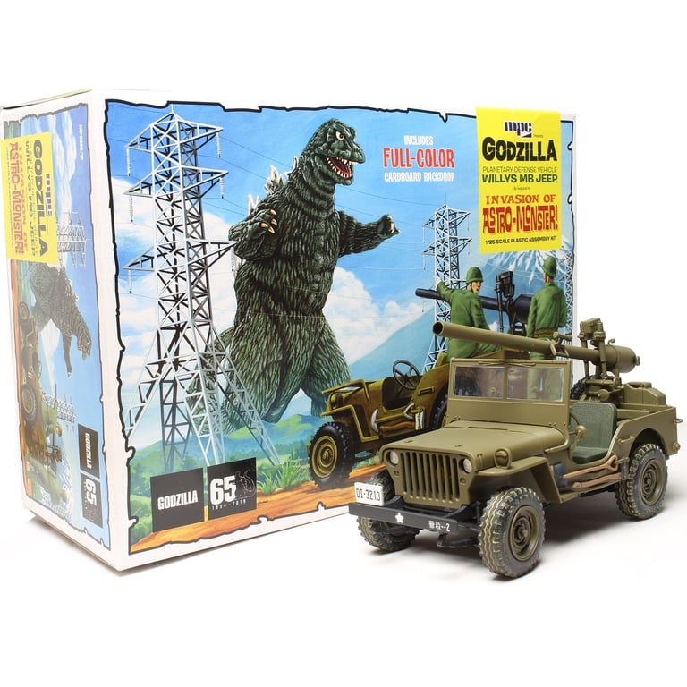 ROUND 2, LLC MPC 1/25 Godzilla Army Jeep Plastic Model Miniature