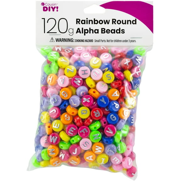 ROUND ALPHA BEADS RAINBOW-ROUND ALPHA BEADS RAINBOW