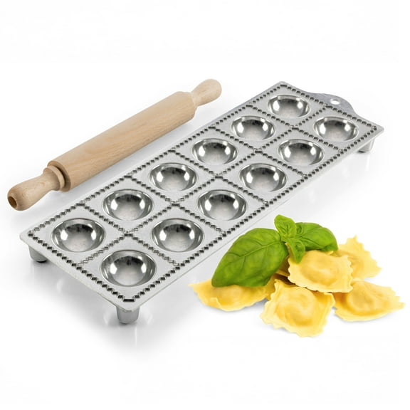 Kings County Tools Ravioli Mold Pasta Cutter - Makes 12 Round 2 Raviolis