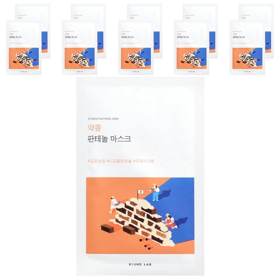 Round Lab Soybean Panthenol Beauty Mask, 10 Masks, 0.85 fl oz (25 ml) Each