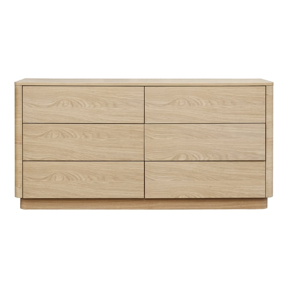 Moe's Home Collection Round Off 6-Drawers Bedroom Dresser in Oak