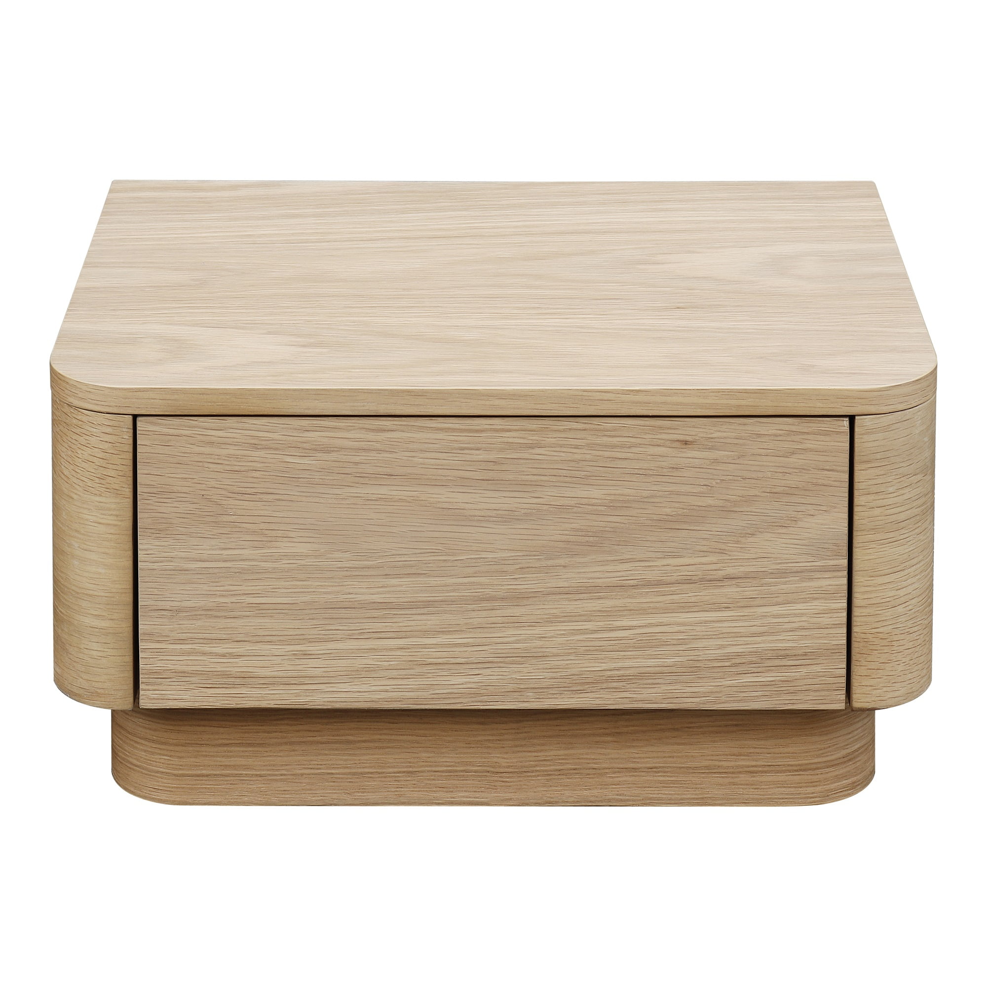 Transitional Brown Oak Nightstand with Spacious Drawer