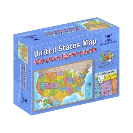 Waypoint Geographic USA Map 500-Piece Jigsaw Puzzle, Puzzles For Kids, Jigsaw Puzzles for Endless Fun, Educational Puzzles for Personalized Gifts, 24? x 36”