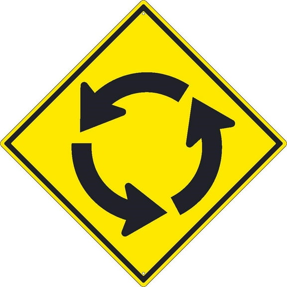 (ROUNDABOUT GRAPHIC)SIGN, 30X30, .080 HIP REF ALUM