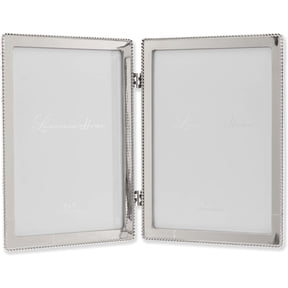 ROUNDED CORNER BEAD Silver Classic Double 5x7 frame - 5x7