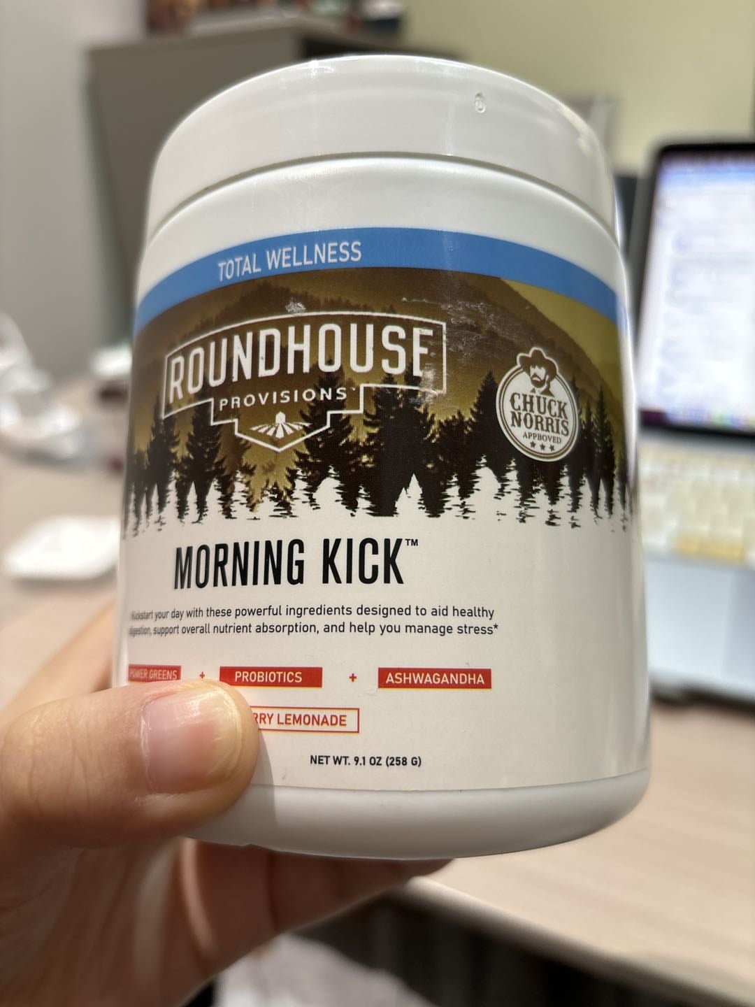 ROUNDHOUSE PROVISION Morning Kick, Powder Supplement for Healthy Digestion with Ashwagandha, Collagen, Probiotics, Supports Energy Levels, 30 Servings