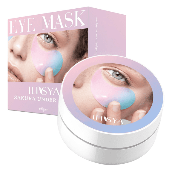 ROUSE Sakura Under Eye Patches-60 PCS- Anti-Wrinkle Eye Mask Hydrating Eye Gel Pads Dark Circles Puffy Eyes Under Eye Bags Fine Lines Eye Treatment Masks for Women & Men