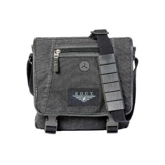 ROUT Voyager Vertical Messenger Bag, Washed Black Cotton Canvas RC10539