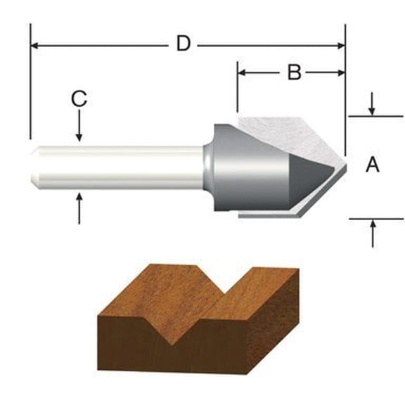 Bosch Router Bit V-Groove - Tungsten Carbide - 1/2 In.
