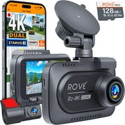 ROVE R2-4K DUAL Dash Cam Front and Rear, 2 Sensor, FREE 128GB Card Included, 5G WiFi - up to 20MB/s Fastest Download Speed with App, 4K 2160P/FHD Dash Camera for Cars, 3 IPS, 24H Parking Mode C93