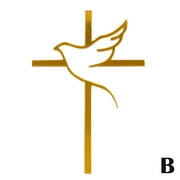 ROVOS 2 Pcs Religious Cake Topper, Dove and Cross, Holy Spirit Topper, Acrylic Cake Decoration for Easter, Communions, Engagement, Bridal Shower, Marriage Anniversary Party, Gold B8F8
