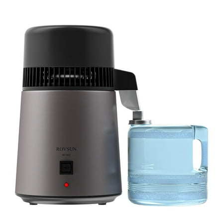 VINGLI 1.1 Gallon/4L Water Distiller, Countertop Distilled Water Machine, BPA-Free, Flame-Retardant, 750W, Gray