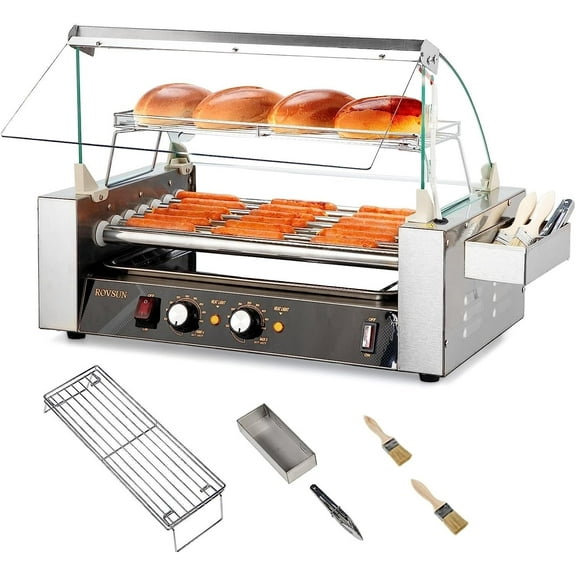 ROVSUN 1050 W 18 Hot Dog Capacity Commercial Hot Dog Roller Grill